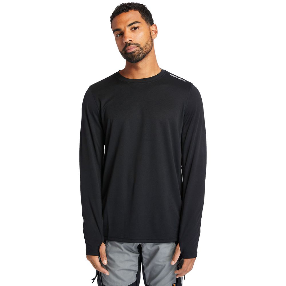 Camisetas Timberland Hombre Pro® Wicking Good Largos Sleeve Negras - Chile GIT-102549